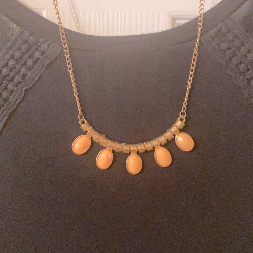Gold and Coral Short Necklace